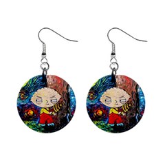 Cartoon Starry Night Vincent Van Gogh Mini Button Earrings by Sarkoni