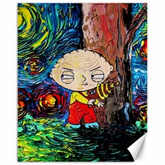 Cartoon Starry Night Vincent Van Gogh Canvas 16  X 20  by Sarkoni