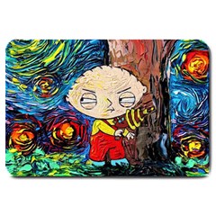 Cartoon Starry Night Vincent Van Gogh Large Doormat by Sarkoni