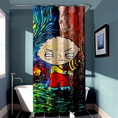 Cartoon Starry Night Vincent Van Gogh Shower Curtain 36  X 72  (stall)  by Sarkoni