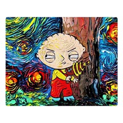 Cartoon Starry Night Vincent Van Gogh Two Sides Premium Plush Fleece Blanket (large) by Sarkoni