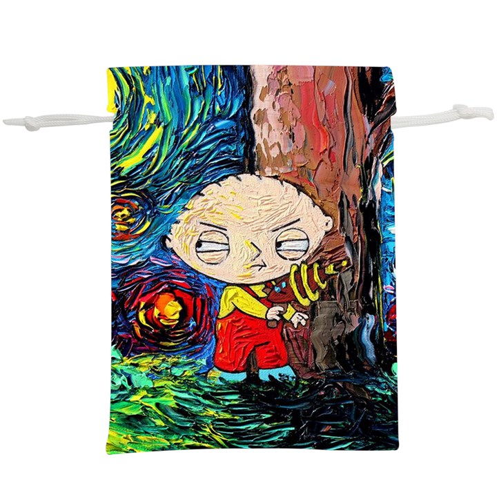 Cartoon Starry Night Vincent Van Gogh Lightweight Drawstring Pouch (XL)