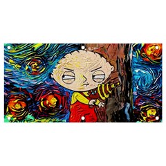 Cartoon Starry Night Vincent Van Gogh Banner And Sign 4  X 2  by Sarkoni