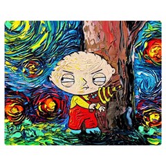 Cartoon Starry Night Vincent Van Gogh Premium Plush Fleece Blanket (medium) by Sarkoni