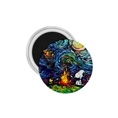 Dog Cartoon Starry Night Print Van Gogh Parody 1 75  Magnets by Sarkoni