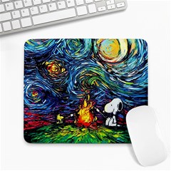 Dog Cartoon Starry Night Print Van Gogh Parody Large Mousepad by Sarkoni