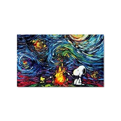 Dog Cartoon Starry Night Print Van Gogh Parody Sticker Rectangular (10 Pack) by Sarkoni