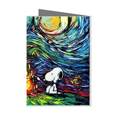 Dog Cartoon Starry Night Print Van Gogh Parody Mini Greeting Cards (pkg Of 8) by Sarkoni