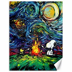 Dog Cartoon Starry Night Print Van Gogh Parody Canvas 18  X 24  by Sarkoni