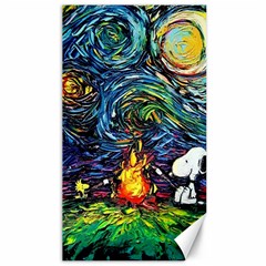 Dog Cartoon Starry Night Print Van Gogh Parody Canvas 40  X 72  by Sarkoni