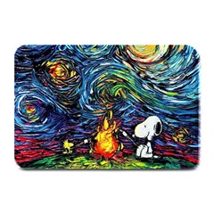 Dog Cartoon Starry Night Print Van Gogh Parody Plate Mats by Sarkoni