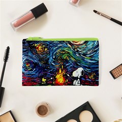 Dog Cartoon Starry Night Print Van Gogh Parody Cosmetic Bag (xs) by Sarkoni