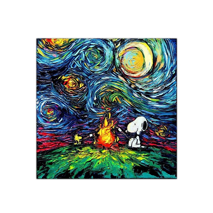 Dog Cartoon Starry Night Print Van Gogh Parody Satin Bandana Scarf 22  x 22 