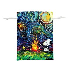 Dog Cartoon Starry Night Print Van Gogh Parody Lightweight Drawstring Pouch (s) by Sarkoni