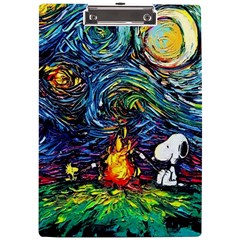 Dog Cartoon Starry Night Print Van Gogh Parody A4 Acrylic Clipboard by Sarkoni