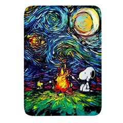 Dog Cartoon Starry Night Print Van Gogh Parody Rectangular Glass Fridge Magnet (4 Pack) by Sarkoni