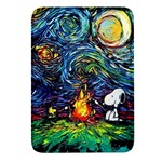 Dog Cartoon Starry Night Print Van Gogh Parody Rectangular Glass Fridge Magnet (4 pack) Front