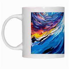 Mount Fuji Art Starry Night Van Gogh White Mug by Sarkoni