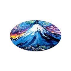 Mount Fuji Art Starry Night Van Gogh Sticker Oval (10 Pack) by Sarkoni