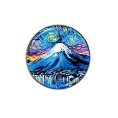 Mount Fuji Art Starry Night Van Gogh Hat Clip Ball Marker by Sarkoni