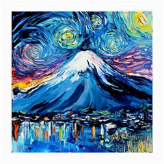 Mount Fuji Art Starry Night Van Gogh Medium Glasses Cloth by Sarkoni