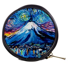 Mount Fuji Art Starry Night Van Gogh Mini Makeup Bag by Sarkoni