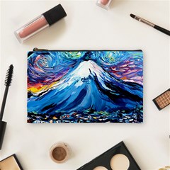 Mount Fuji Art Starry Night Van Gogh Cosmetic Bag (medium) by Sarkoni