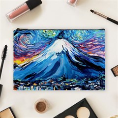 Mount Fuji Art Starry Night Van Gogh Cosmetic Bag (large) by Sarkoni