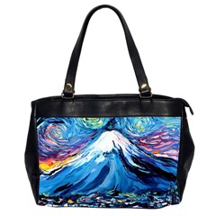 Mount Fuji Art Starry Night Van Gogh Oversize Office Handbag (2 Sides) by Sarkoni