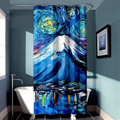 Mount Fuji Art Starry Night Van Gogh Shower Curtain 36  X 72  (stall)  by Sarkoni