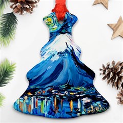 Mount Fuji Art Starry Night Van Gogh Christmas Tree Ornament (two Sides) by Sarkoni