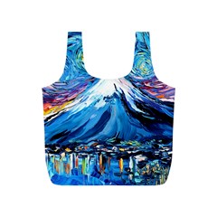 Mount Fuji Art Starry Night Van Gogh Full Print Recycle Bag (s) by Sarkoni