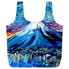 Mount Fuji Art Starry Night Van Gogh Full Print Recycle Bag (xl) by Sarkoni