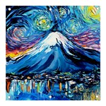 Mount Fuji Art Starry Night Van Gogh Banner and Sign 3  x 3  Front