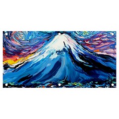 Mount Fuji Art Starry Night Van Gogh Banner And Sign 4  X 2  by Sarkoni