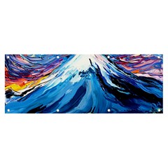 Mount Fuji Art Starry Night Van Gogh Banner And Sign 8  X 3  by Sarkoni