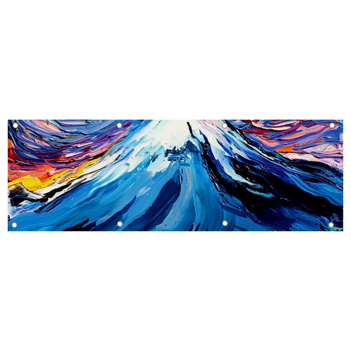 Mount Fuji Art Starry Night Van Gogh Banner and Sign 9  x 3 