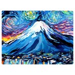 Mount Fuji Art Starry Night Van Gogh Premium Plush Fleece Blanket (Extra Small) 40 x30  Blanket Front