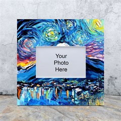 Mount Fuji Art Starry Night Van Gogh White Box Photo Frame 4  X 6  by Sarkoni