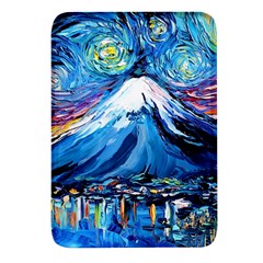 Mount Fuji Art Starry Night Van Gogh Rectangular Glass Fridge Magnet (4 Pack) by Sarkoni