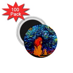 Lion Art Starry Night Van Gogh 1 75  Magnets (100 Pack)  by Sarkoni