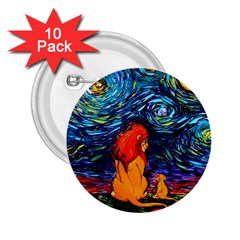 Lion Art Starry Night Van Gogh 2 25  Buttons (10 Pack)  by Sarkoni