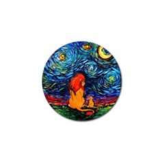 Lion Art Starry Night Van Gogh Golf Ball Marker (4 Pack) by Sarkoni