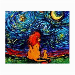 Lion Art Starry Night Van Gogh Small Glasses Cloth (2 Sides) by Sarkoni