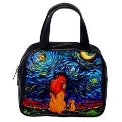 Lion Art Starry Night Van Gogh Classic Handbag (one Side) by Sarkoni