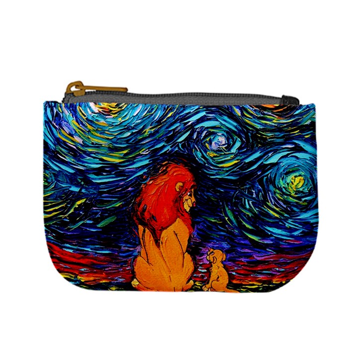 Lion Art Starry Night Van Gogh Mini Coin Purse