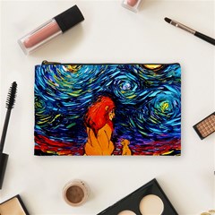 Lion Art Starry Night Van Gogh Cosmetic Bag (medium) by Sarkoni