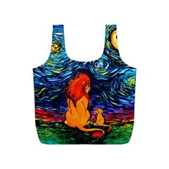 Lion Art Starry Night Van Gogh Full Print Recycle Bag (s) by Sarkoni