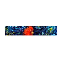 Lion Art Starry Night Van Gogh Premium Plush Fleece Scarf (mini) by Sarkoni