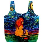 Lion Art Starry Night Van Gogh Full Print Recycle Bag (XXL) Front